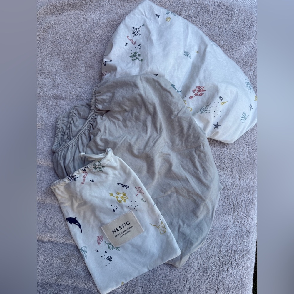 Nestig Organic Cotton Mini Crib Sheet Set